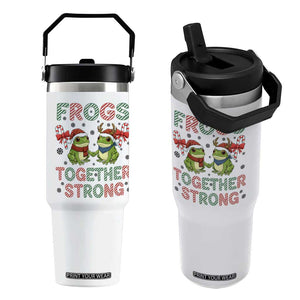 Frogs Together Strong Flip Straw Tumbler Funny Portland Christmas Resist Gift - Print Your Wear
