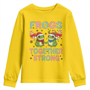 Frogs Together Strong Youth Sweatshirt Funny Portland Christmas Resist Gift - Print Your Wear