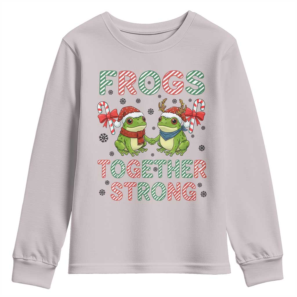 Frogs Together Strong Youth Sweatshirt Funny Portland Christmas Resist Gift TS12 Ice Gray Print Your Wear