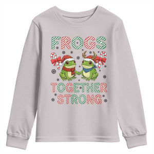Frogs Together Strong Youth Sweatshirt Funny Portland Christmas Resist Gift TS12 Ice Gray Print Your Wear