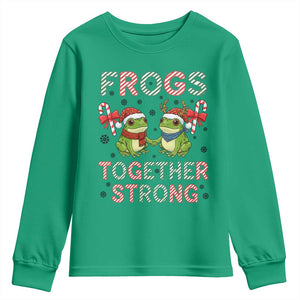 Frogs Together Strong Youth Sweatshirt Funny Portland Christmas Resist Gift - Print Your Wear