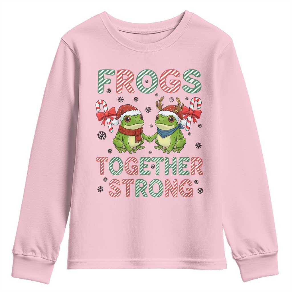 Frogs Together Strong Youth Sweatshirt Funny Portland Christmas Resist Gift TS12 Light Pink Print Your Wear