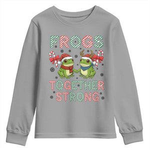 Frogs Together Strong Youth Sweatshirt Funny Portland Christmas Resist Gift TS12 Sport Gray Print Your Wear
