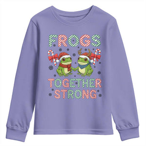Frogs Together Strong Youth Sweatshirt Funny Portland Christmas Resist Gift - Print Your Wear