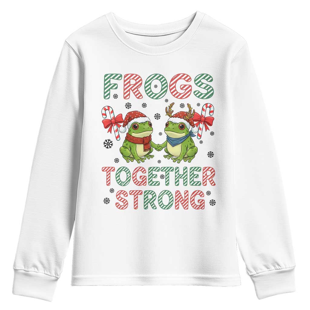 Frogs Together Strong Youth Sweatshirt Funny Portland Christmas Resist Gift - Print Your Wear