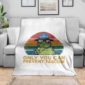 Only You Can Prevent Fascism Throw Blanket Funny Portland Frog Protest Gift TS12 Print Your Wear