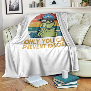 Only You Can Prevent Fascism Throw Blanket Funny Portland Frog Protest Gift TS12 Print Your Wear