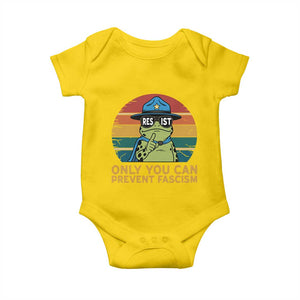 Only You Can Prevent Fascism Baby Onesie Funny Portland Frog Protest Gift - Print Your Wear