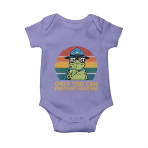 Only You Can Prevent Fascism Baby Onesie Funny Portland Frog Protest Gift TS12 Violet Print Your Wear