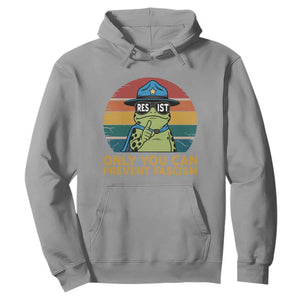 Only You Can Prevent Fascism Hoodie Funny Portland Frog Protest Gift TS12 Sport Gray Print Your Wear