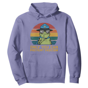 Only You Can Prevent Fascism Hoodie Funny Portland Frog Protest Gift TS12 Violet Print Your Wear