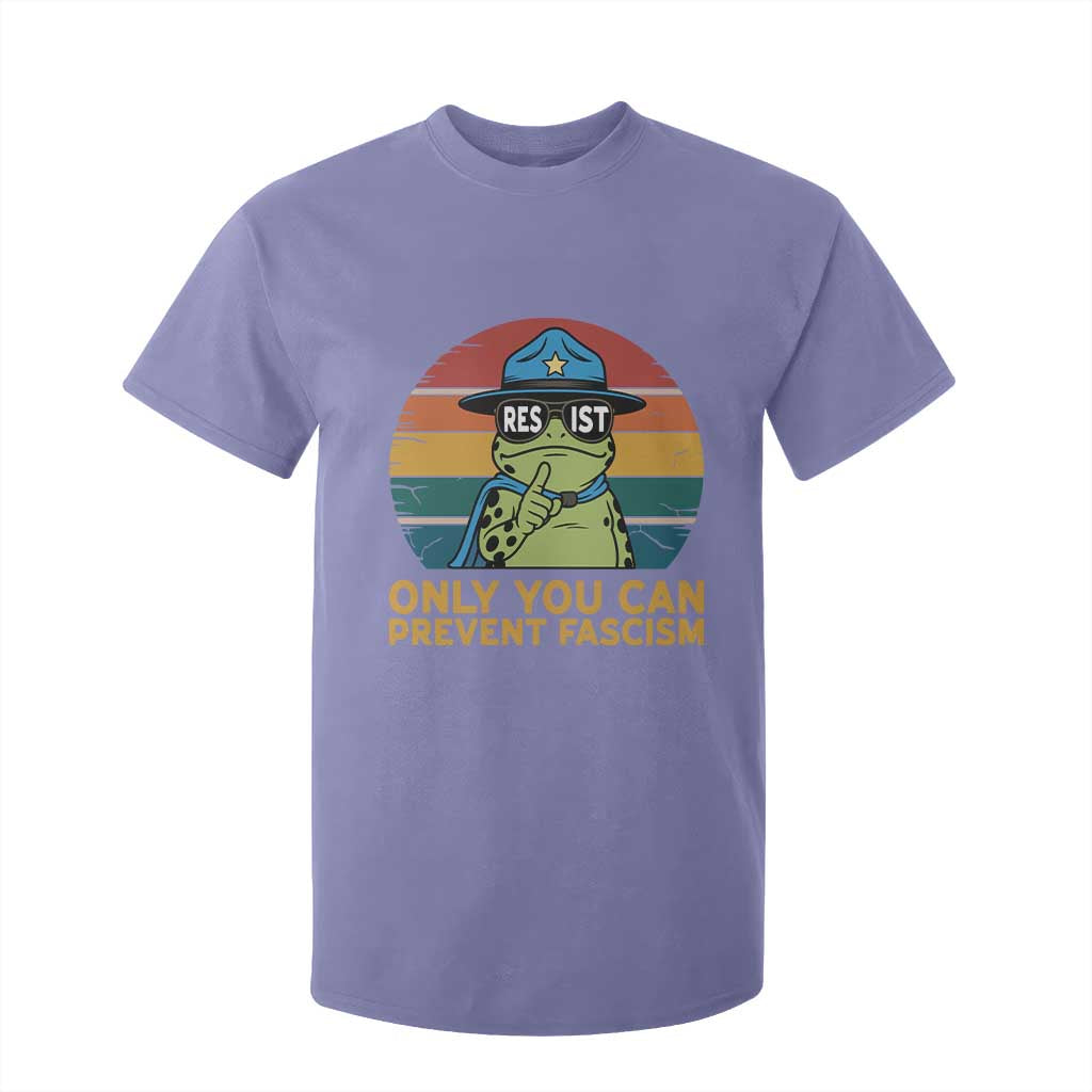 Only You Can Prevent Fascism T Shirt For Kid Funny Portland Frog Protest Gift TS12 Violet Print Your Wear