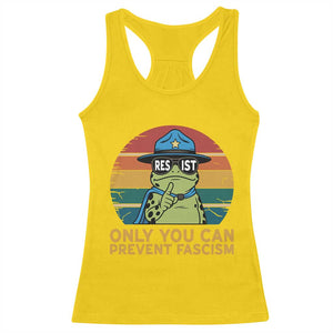 Only You Can Prevent Fascism Racerback Tank Top Funny Portland Frog Protest Gift - Print Your Wear