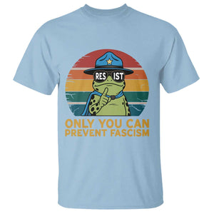 Only You Can Prevent Fascism T Shirt Funny Portland Frog Protest Gift TS12 Light Blue Print Your Wear