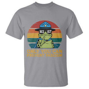 Only You Can Prevent Fascism T Shirt Funny Portland Frog Protest Gift TS12 Sport Gray Print Your Wear