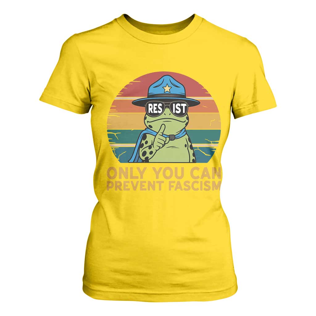 Only You Can Prevent Fascism T Shirt For Women Funny Portland Frog Protest Gift TS12 Daisy Print Your Wear