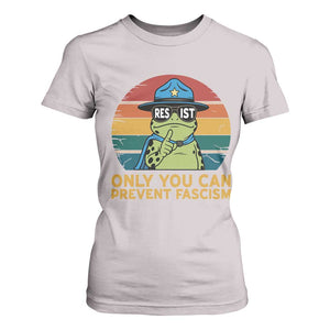Only You Can Prevent Fascism T Shirt For Women Funny Portland Frog Protest Gift TS12 Ice Gray Print Your Wear