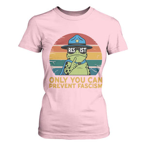Only You Can Prevent Fascism T Shirt For Women Funny Portland Frog Protest Gift TS12 Light Pink Print Your Wear
