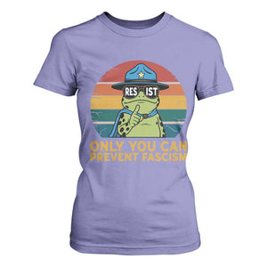 Only You Can Prevent Fascism T Shirt For Women Funny Portland Frog Protest Gift TS12 Violet Print Your Wear