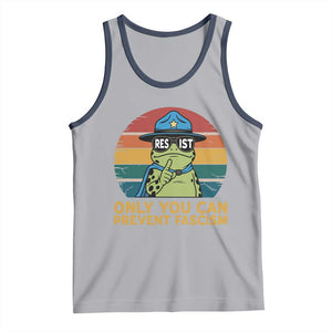 Only You Can Prevent Fascism Tank Top Funny Portland Frog Protest Gift TS12 Athletic Heather Navy Print Your Wear