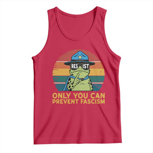 Only You Can Prevent Fascism Tank Top Funny Portland Frog Protest Gift TS12 Red Print Your Wear
