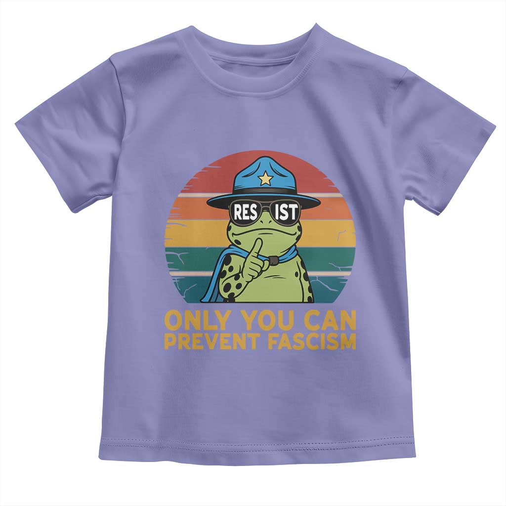 Only You Can Prevent Fascism Toddler T Shirt Funny Portland Frog Protest Gift TS12 Violet Print Your Wear