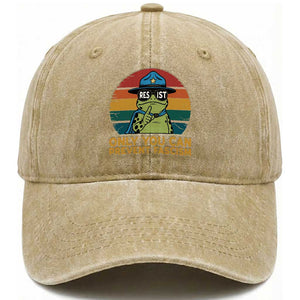 Only You Can Prevent Fascism Washed Cotton Baseball Cap Funny Portland Frog Protest Gift TS12 Print Your Wear