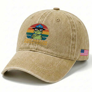 Only You Can Prevent Fascism Washed Cotton Baseball Cap Funny Portland Frog Protest Gift TS12 Print Your Wear