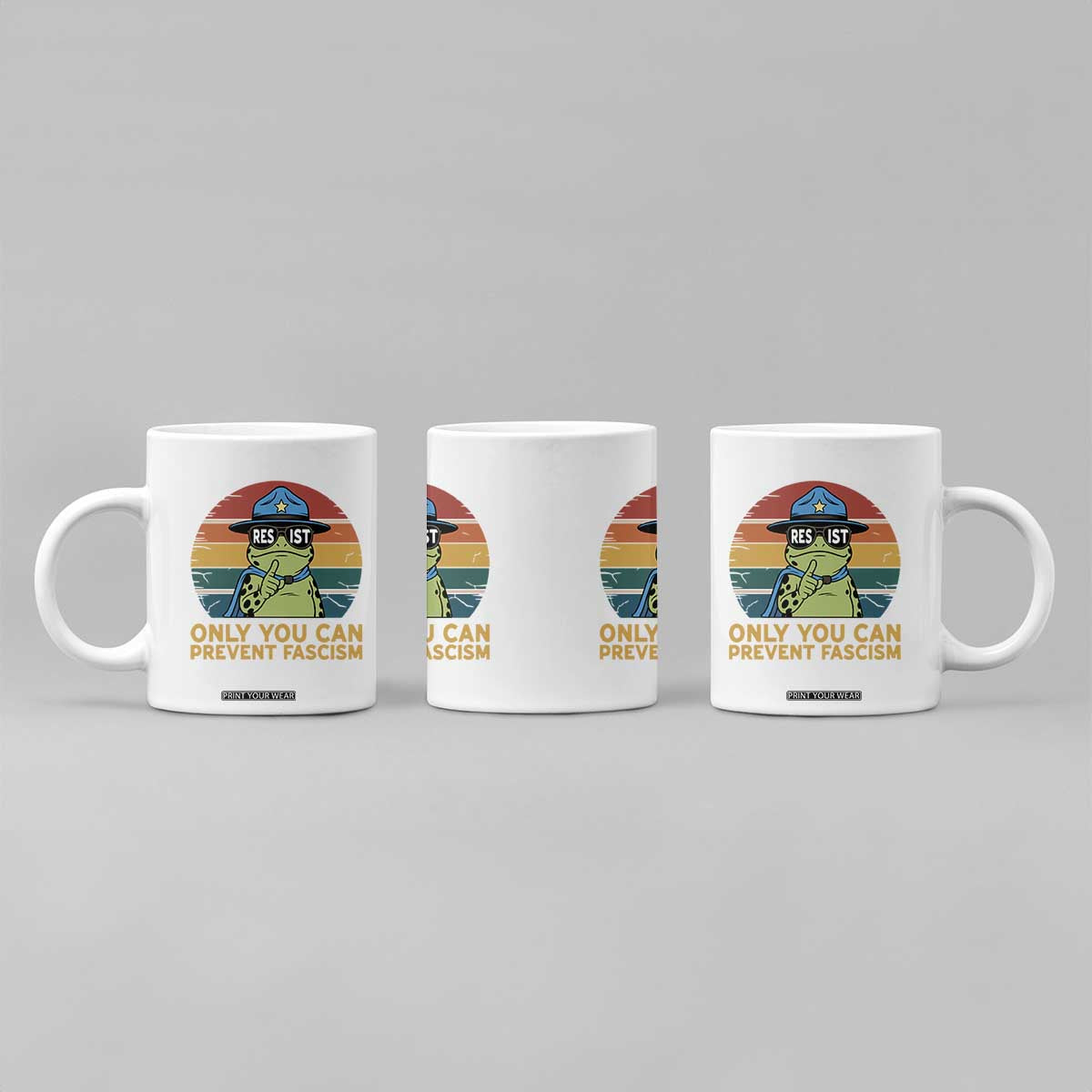 Only You Can Prevent Fascism Coffee Mug Funny Portland Frog Protest Gift TS12 Print Your Wear