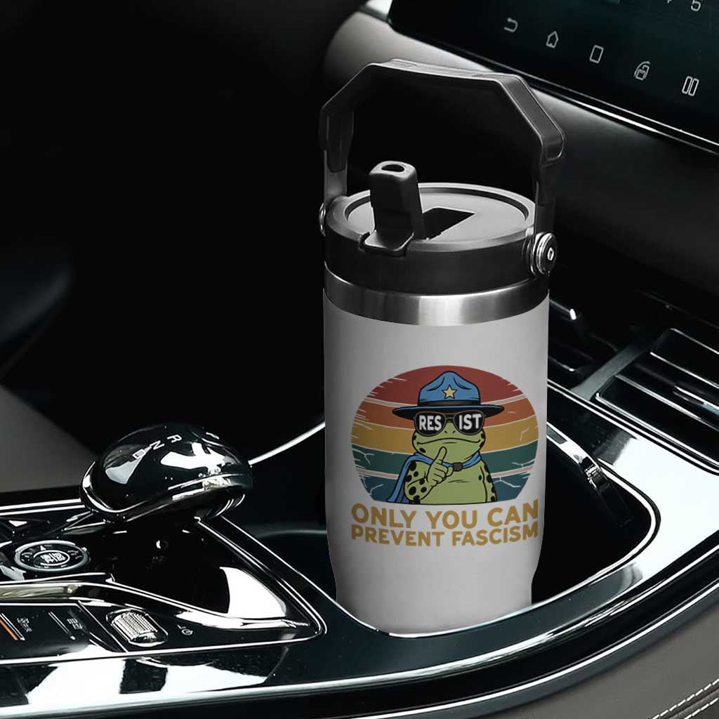 Only You Can Prevent Fascism Flip Straw Tumbler Funny Portland Frog Protest Gift TS12 Print Your Wear