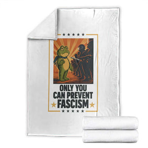 Funny Portland Frog Protest Throw Blanket Only You Can Prevent Fascism Gift TS12 White Print Your Wear