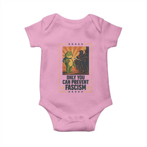 Funny Portland Frog Protest Baby Onesie Only You Can Prevent Fascism Gift TS12 Light Pink Print Your Wear