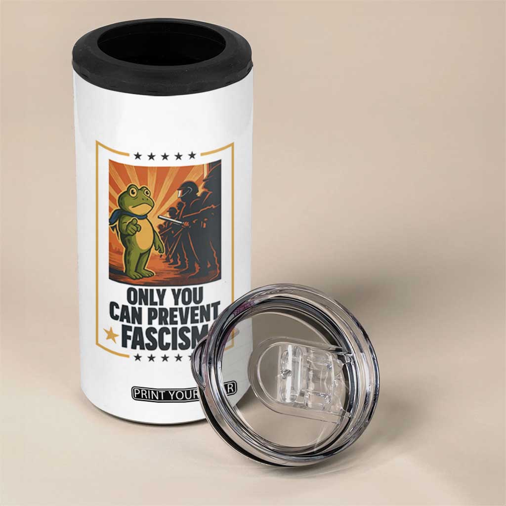 Funny Portland Frog Protest 4 in 1 Can Cooler Tumbler Only You Can Prevent Fascism Gift TS12 Print Your Wear