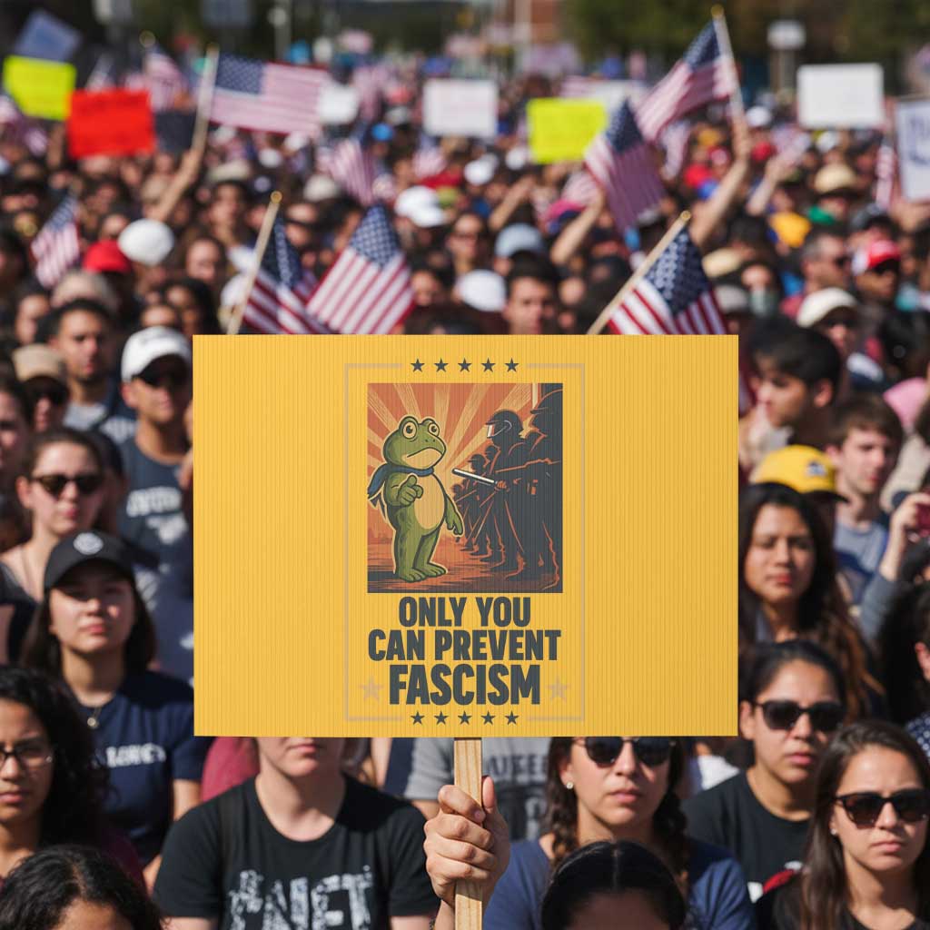 Funny Portland Frog Protest Protest Sign Only You Can Prevent Fascism Gift TS12 Horizontal 18