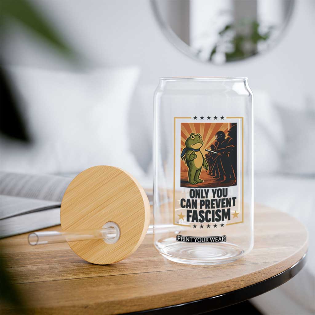 Funny Portland Frog Protest Glass Can Only You Can Prevent Fascism Gift TS12 Print Your Wear