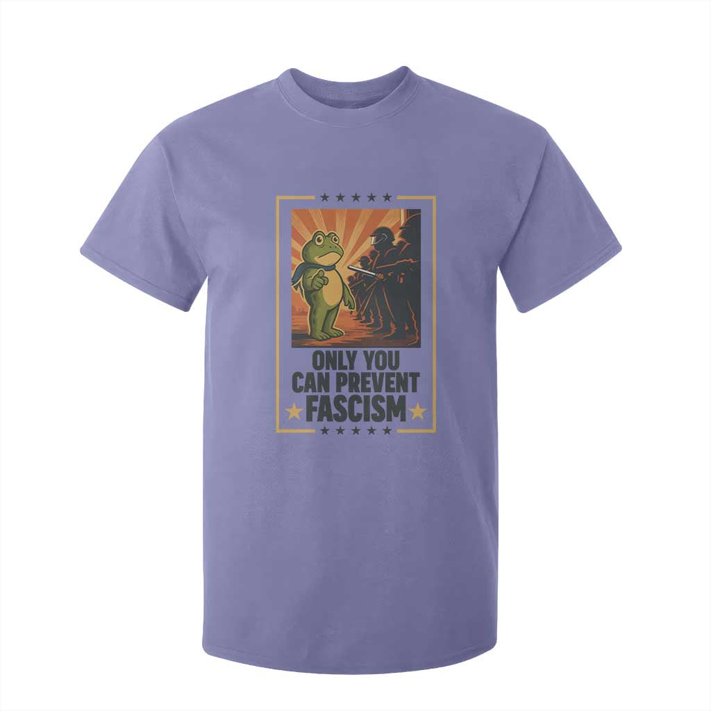 Funny Portland Frog Protest T Shirt For Kid Only You Can Prevent Fascism Gift TS12 Violet Print Your Wear