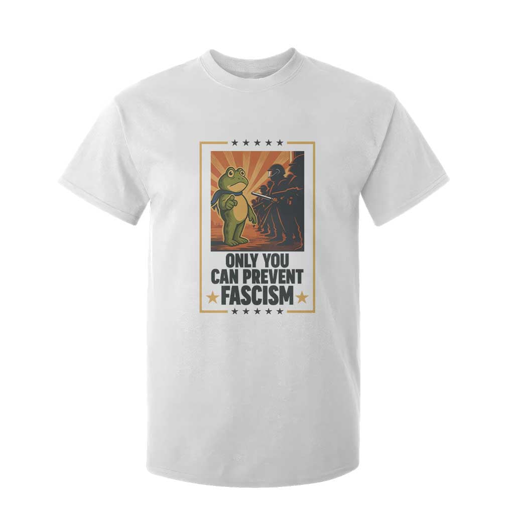 Funny Portland Frog Protest T Shirt For Kid Only You Can Prevent Fascism Gift TS12 White Print Your Wear