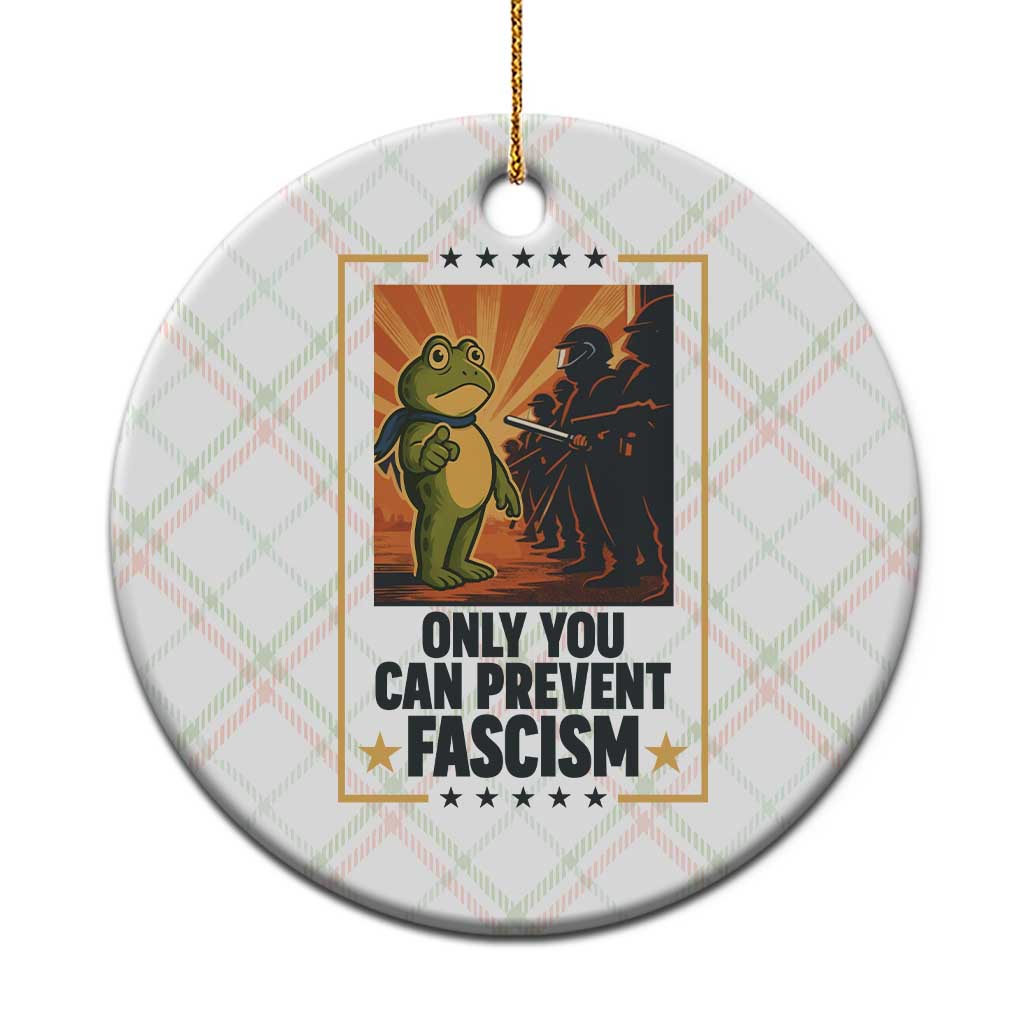 Funny Portland Frog Protest Ceramic Ornament Only You Can Prevent Fascism Gift TS12 1pc Christmas Plaid Print Your Wear
