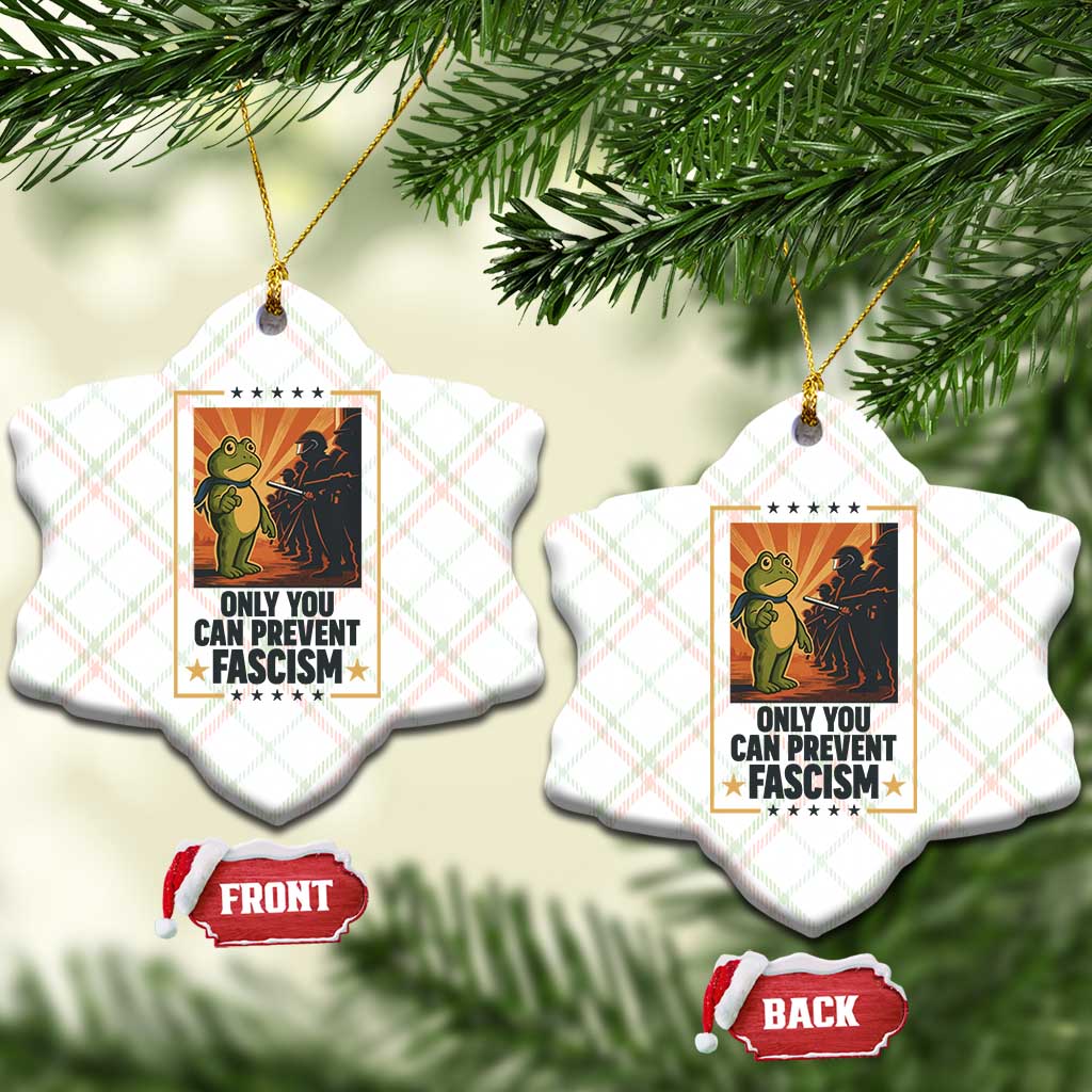 Funny Portland Frog Protest Ceramic Ornament Only You Can Prevent Fascism Gift TS12 Print Your Wear