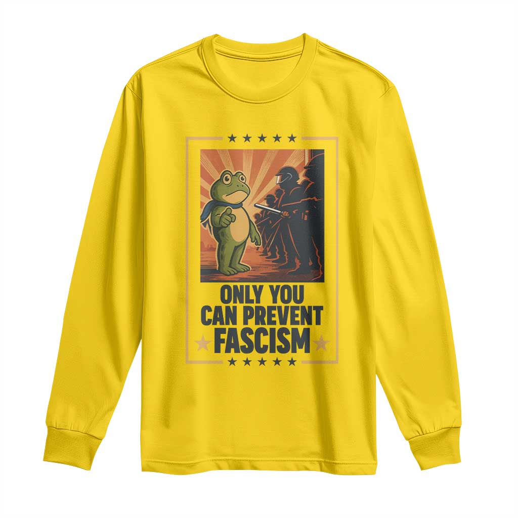Funny Portland Frog Protest Long Sleeve Shirt Only You Can Prevent Fascism Gift TS12 Daisy Print Your Wear