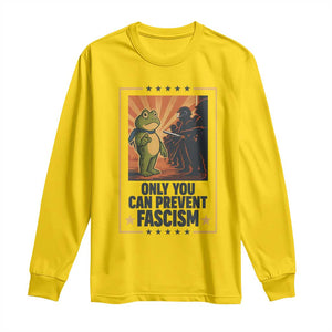 Funny Portland Frog Protest Long Sleeve Shirt Only You Can Prevent Fascism Gift - Print Your Wear