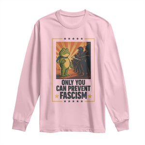 Funny Portland Frog Protest Long Sleeve Shirt Only You Can Prevent Fascism Gift - Print Your Wear