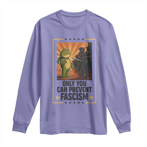Funny Portland Frog Protest Long Sleeve Shirt Only You Can Prevent Fascism Gift - Print Your Wear