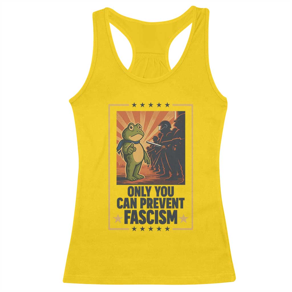 Funny Portland Frog Protest Racerback Tank Top Only You Can Prevent Fascism Gift TS12 Daisy Print Your Wear