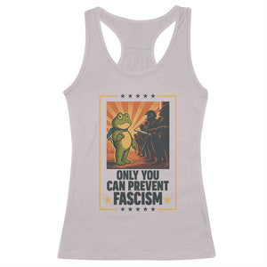 Funny Portland Frog Protest Racerback Tank Top Only You Can Prevent Fascism Gift - Print Your Wear