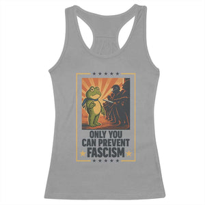 Funny Portland Frog Protest Racerback Tank Top Only You Can Prevent Fascism Gift - Print Your Wear