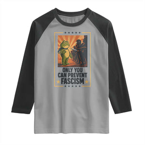 Funny Portland Frog Protest Raglan Shirt Only You Can Prevent Fascism Gift TS12 Sport Gray Black Print Your Wear