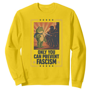 Funny Portland Frog Protest Sweatshirt Only You Can Prevent Fascism Gift - Print Your Wear