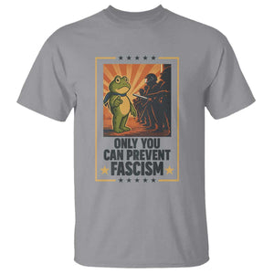 Funny Portland Frog Protest T Shirt Only You Can Prevent Fascism Gift TS12 Sport Gray Print Your Wear