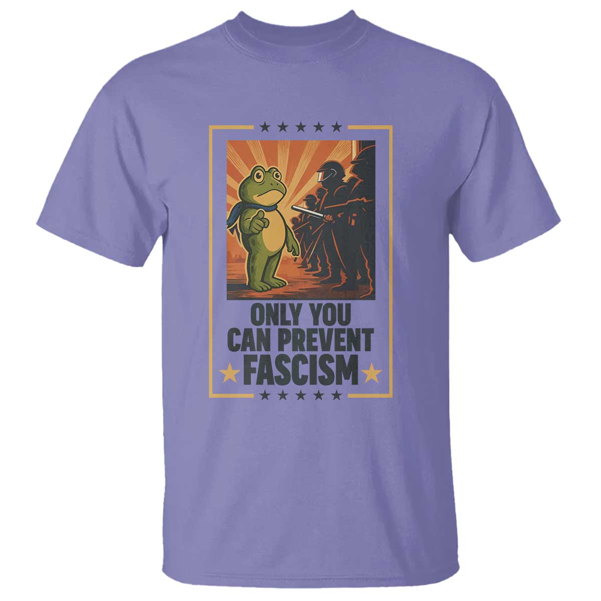 Funny Portland Frog Protest T Shirt Only You Can Prevent Fascism Gift TS12 Violet Print Your Wear